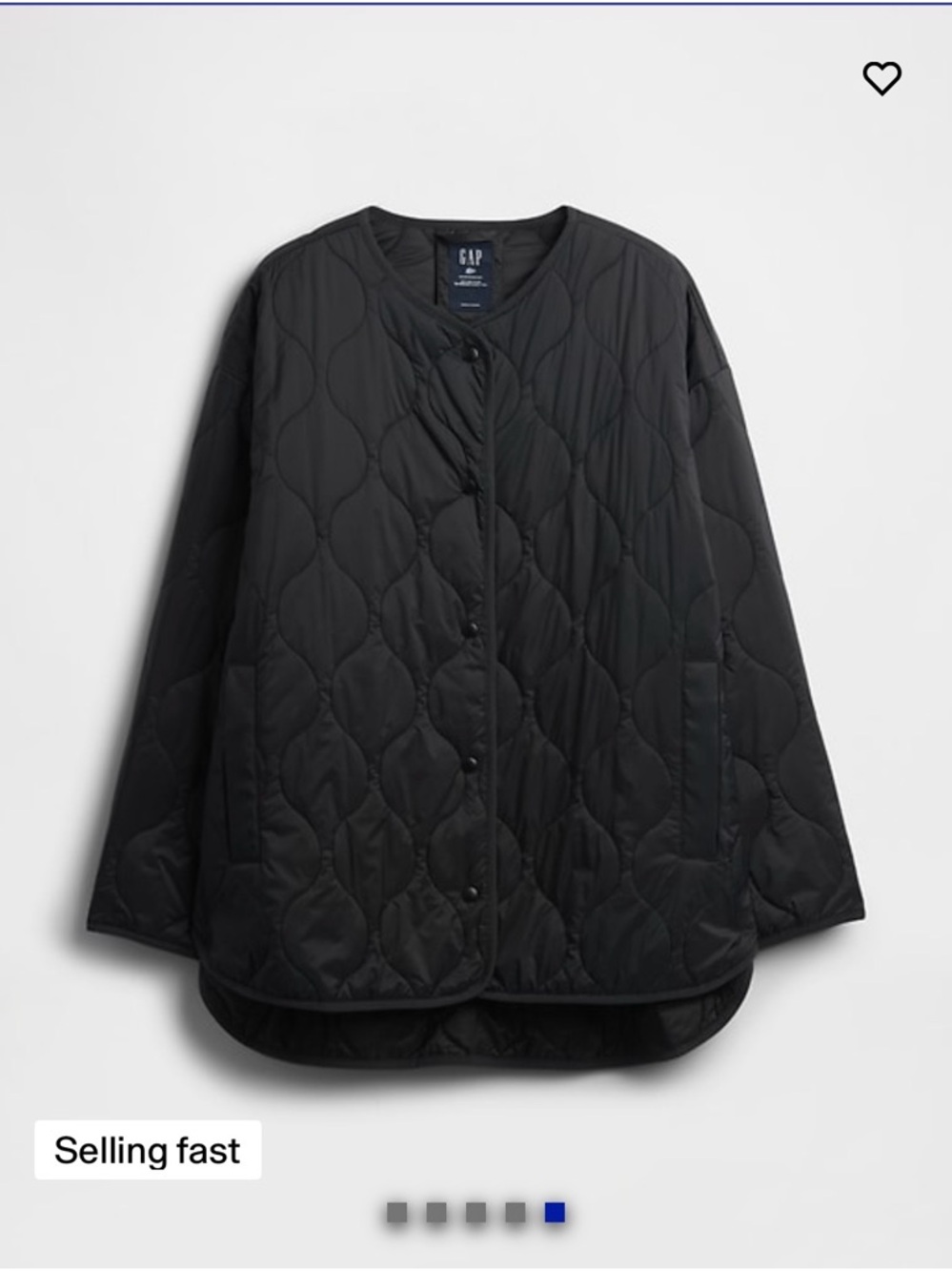 GAP Black Quilted Puffer Jacket - Picture 4 of 6